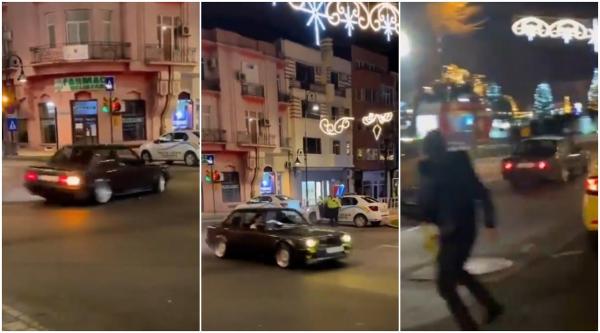 Drifturi cu BMW-ul în fața polițiștilor, pe bulevardul Tomis din Constanța. Șoferul a sfidat agenții pentru faimă în online