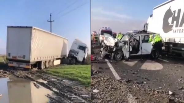 O depășire periculoasă i-a adus sfârșitul unui bărbat de 64 de ani. Soția lui și un alt șofer au ajuns la spital