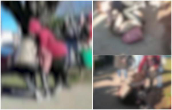 "Ca în filmele cu proşti, mă!". Pumni și păruială între două eleve, în fața unui liceu din Roșiori. S-au încăierat pentru un băiat, în timp ce colegii râdeau și le filmau