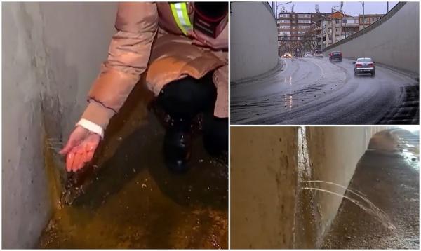 În Pasajul Michelangelo din Timișoara, realizat cu peste 10 milioane de euro, apa țâșnește din pereți ca la robinet