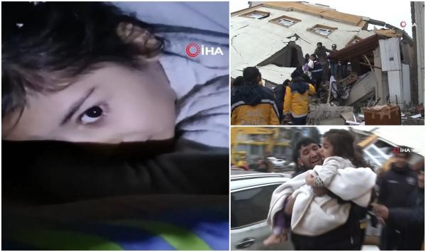 Micuța Ayşe a așteptat 7 ore să fie scoasă de sub dărâmături, după cutremur. Salvatorii turci au vorbit tot timpul cu fetița prinsă între bucățile din beton