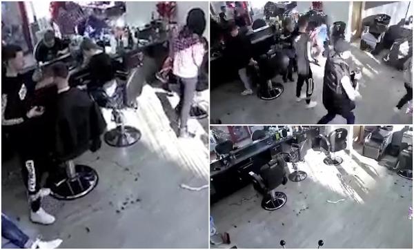 Cutremurul din Gorj: momentul în care angajaţii şi clienţii unei frizerii o iau la fugă
