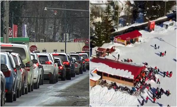 Haos în staţiunile de la munte, maşini înţepenite ore bune pe Valea Prahovei. Traficul teribil le-a scos peri albi iubitorilor de schi