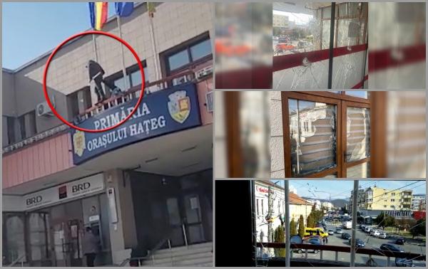A venit cu toporul la primăria din Hațeg să își facă dreptate. A distrus un etaj întreg până să fie oprit