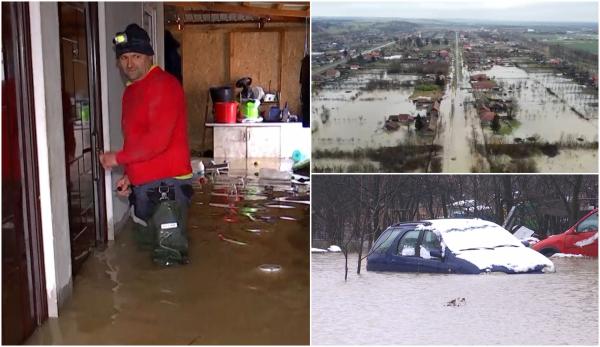 "Vai de capul meu! Dezastru!'' Codul roşu de inundaţii a făcut prăpăd în Timiş. Puhoaiele au săpat printre case, apa a trecut de geam