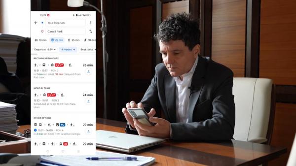 Aplicaţia STB, pe Google Maps. Nicuşor Dan a testat-o: "Ne optimizează traseul". Ce arată experimentul Observator