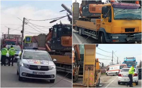 Tragedie pe trecerea de pietoni, în comuna Copăcelu. Un bătrân de 91 de ani a murit pe loc, după ce a fost strivit de un camion care transporta un excavator