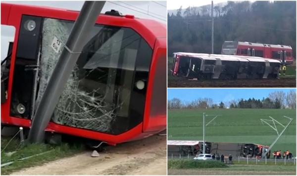 La un pas de o nouă tragedie feroviară. Mai mulţi oameni au fost răniţi, după ce două trenuri au deraiat, la câteva minute distanţă, în Elveţia