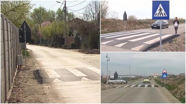 De-a râsu'-plânsu' în orașul Bragadiru. Cinci treceri de pietoni încep și se termină în șanț sau în gard. "E groaznic! Dacă mergi, mergi pe risc"