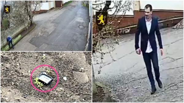 Momentul în care patronul firmei de mobilă care a păcălit sute de români rupe brățara electronică și evadează. Trebuia să revină în arest