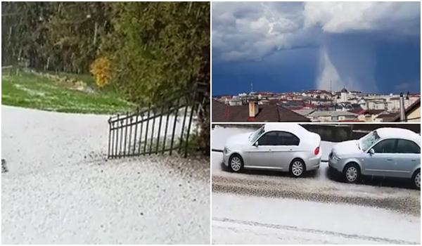 "Vai, Iisuse, ai milă de noi". Grindina a făcut ravagii în multe judeţe. Şoferii şi-au acoperit maşinile cu pături, fermierii nu au mai avut ce salva