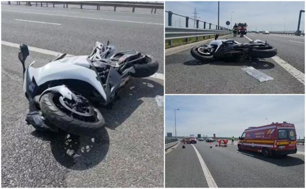 Motociclist readus la viață pe autostrada A4, după un accident teribil. Un medic aflat acolo întâmplător i-a acordat primul ajutor