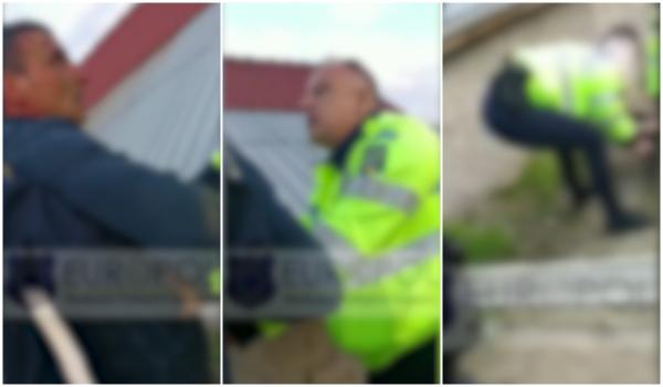 "Ce-i făcuşi, Gigi?" Poliţişti, loviţi cu picioarele după ce au încercat să încătuşeze un şofer băut. Mai mulţi săteni au sărit în ajutorul bărbatului