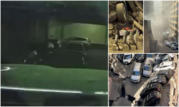 O cameră de bord a filmat momentul în care se surpă tavanul parcării din New York. Clădirea cu 4 etaje s-a prăbușit din senin, ucigând un muncitor