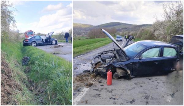 Accident cumplit pe un drum din Mureș. Un copil de 6 ani și un adolescent, preluați de SMURD în stare gravă