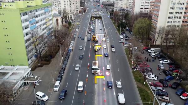ANIMAȚIE. Cum funcționează sistemul de semnalizare de la Pasajul Unirii. Restricții de circulație în centrul Capitalei
