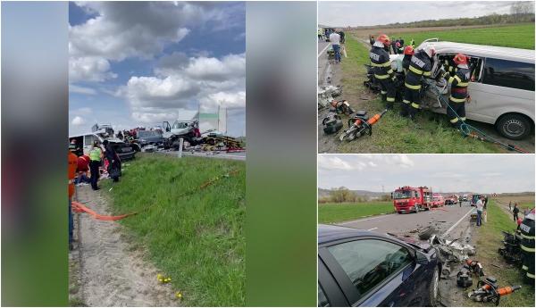 Accident grav produs pe un drum din Braşov. 7 persoane rănite dintre care una încarcerată. Traficul, blocat complet