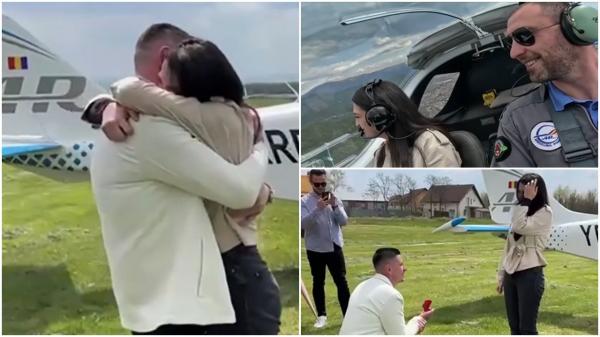 Cerere inedită în căsătorie: Un tânăr a organizat pentru iubită o plimbare cu un avion ultrauşor. La aterizare, a aşteptat-o cu inelul de logodnă