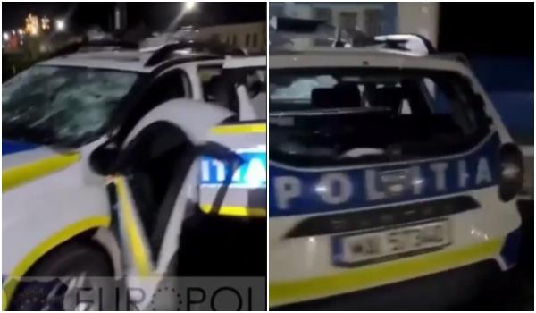 "Nu suport Poliţia". Maşină de poliţie, distrusă cu ciocanul de un bărbat din Caraş-Severin. A ameninţat că va repeta gestul şi în viitor