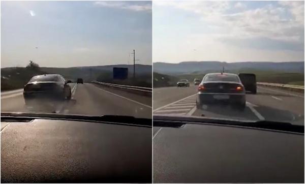 "Bă, ești prost, mă?". Polițist din Huedin, filmat în timp ce conduce ca un "sălbatic" pe o șosea din Cluj. A șicanat șoferii din trafic și a intrat pe contrasens