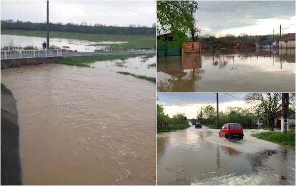 Capriciile vremii: Localitate din Caraș-Severin, ruptă în două de puhoaiele de apă formate după ploi