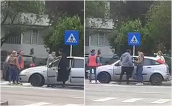 Ameninţări în plină stradă, după o şicanare în trafic, la Galaţi. Unul dintre scandalagii, ''plictisit'' de îmbrânceli, trece la cuţit