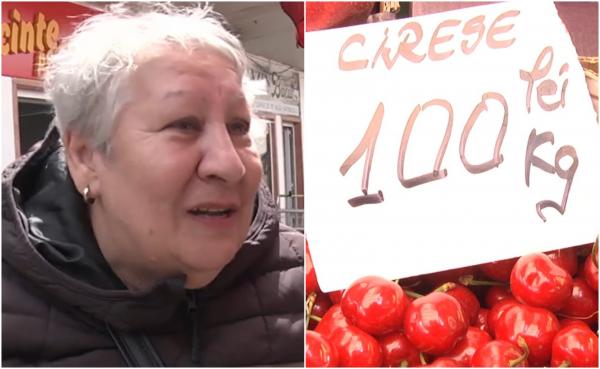Reacţia unui client când vede că un kilogram de cireşe din Spania costă 100 de lei. ''Şi să vrei şi nu îţi permiţi''