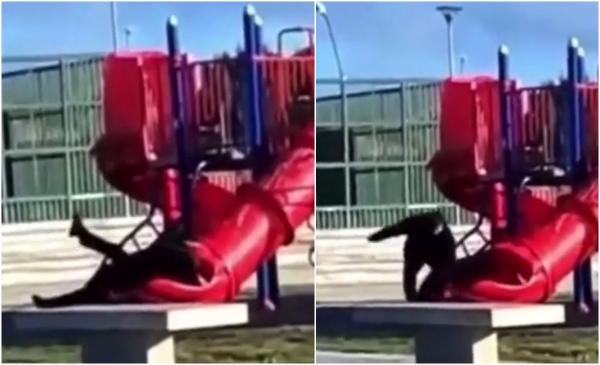 Momentul amuzant în care preşedintele din Chile rămâne blocat într-un tobogan. Imaginile hilare, surprinse de martori