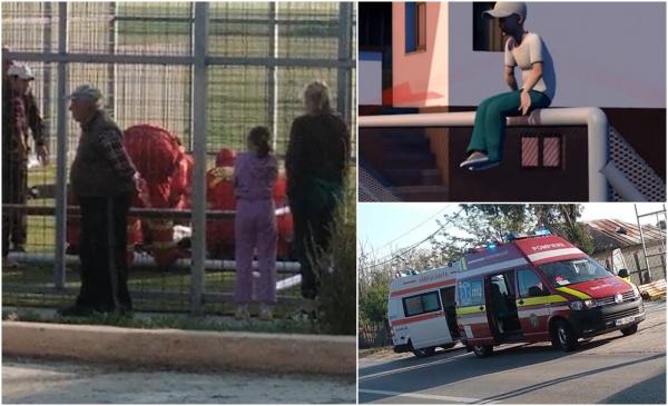ANIMAŢIE. Filmul incidentului grav din Teleorman în care un băiat, bucuros de o fază la fotbal, s-a urcat pe poartă şi s-a prăbuşit cu ea
