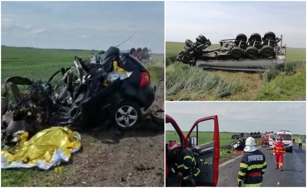 Noi imagini dramatice cu accidentul mortal din Brăila. O depășire inconștientă a provocat un dezastru pe șosea