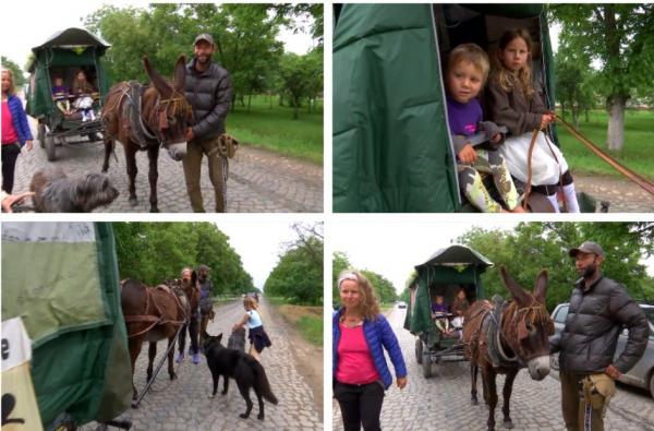 Doi părinţi au plecat într-o călătorie în jurul lumii alături de cei 4 copii. Străbat două continente într-o căruţă trasă de măgar