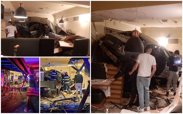Un tânăr de 19 ani a intrat cu maşina într-un restaurant din Cluj. Alături de el se aflau alte 3 persoane. Se grăbeau să ajungă la aeroport