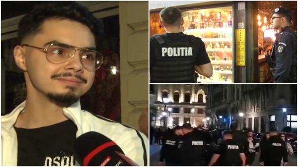"Supărat, mi s-a stricat cheful, poliţia..." Distracţia petrecăreţilor din Centrul Vechi, oprită de controale de amploare. Agenţii au verificat terasele şi cluburile