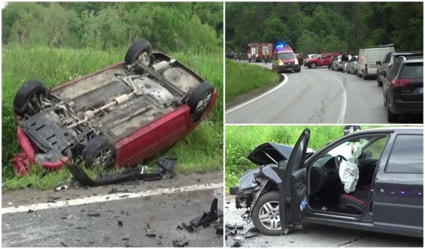 Patru victime, între care un copil de 3 ani, după un accident teribil în Caraș-Severin. Două mașini s-au ciocnit frontal la ieşirea din Reşiţa