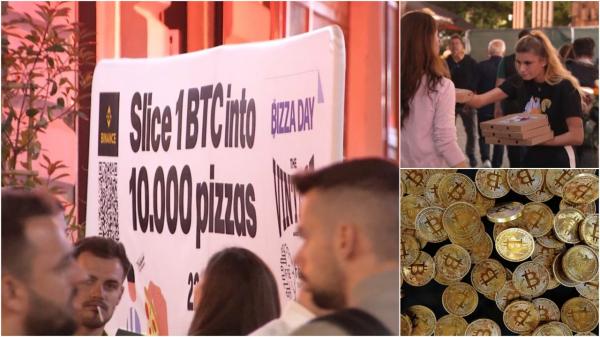 Mai mulţi români au vândut 10.000 de pizza pentru a celebra prima tranzacţie cu Bitcoin, din 2010. Un american cumpăra atunci 2 pizza cu 10.000 de monede