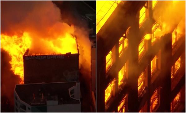 Iadul pe pământ, după ce un bloc cu 7 etaje a fost înghiţit de flăcări, în Australia. Focul s-a extins şi la clădirea alăturată