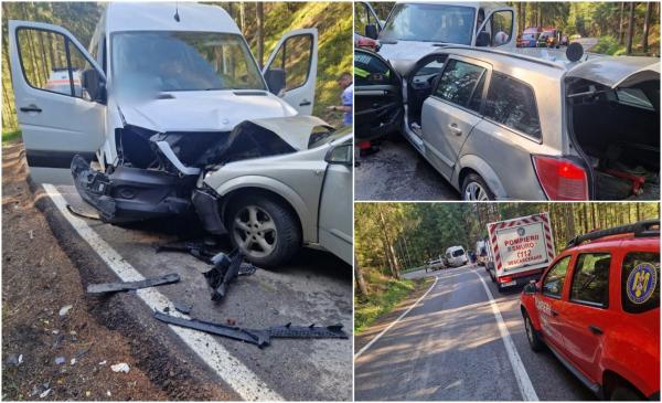 La un pas de tragedie: Un microbuz care transporta 12 copii şi 3 adulţi, implicat într-un accident violent, în Suceava. Mai multe persoane au fost rănite