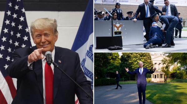 Reacție surprinzătoare a lui Donald Trump, după ce Joe Biden s-a prăvălit pe scenă la o ceremonie din Colorado