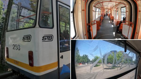 Tramvaiele din București au ajuns sub orice critică, pline de mizerie și gunoaie. "Cele mai jegoase. Vai de capul lor"