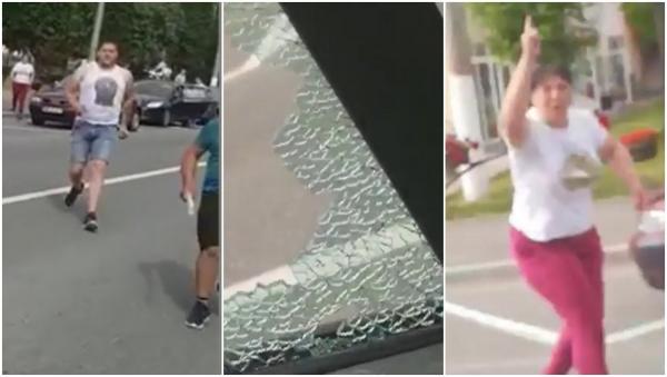 "Bă! Uită-te cum dă cu bâta!" Microbuz atacat în traficul din Maramureș, sub privirile călătorilor îngroziți. Motivul agresiunii este halucinant