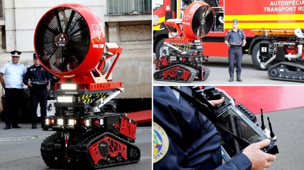 Cum arată noii roboți-pompieri intrați în dotarea ISU. Vor fi trimiși la înaintare la incendiile periculoase