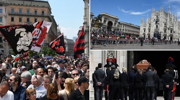 Aplauze și scandări în Piața Domului din Milano, la funeraliile lui Berlusconi. "Il Cavaliere" a stârnit o ultimă controversă în Italia