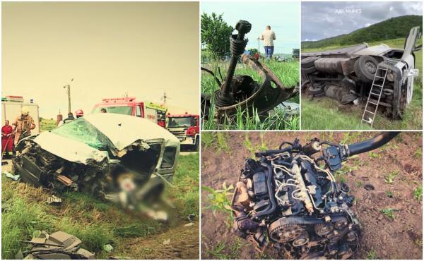 "A ieşit pe contrasens şi l-a luat TIR-ul". Un tânăr și bunica lui au ajuns cu mașina sub camion, pe un drum din Mureș