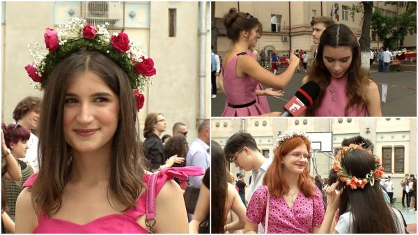 Explozie de culoare la festivităţile de premiere. Rozul, culoarea-vedetă printre adolescente: "Trebuia să vin aşa din cap până în picioare"