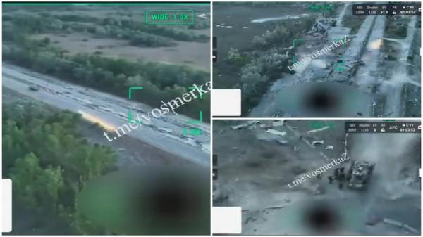 Filmare din dronă cu un atac furibund al ruşilor după ce ucrainenii au trecut Niprul şi au eliberat satul Dachi în Herson. Kievul a făcut progrese pe toate fronturile