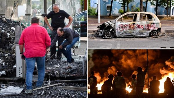 Protestele din Franța, transformate în acte de vandalism: Protestatarii, tineri sau chiar copii, distrug totul în cale