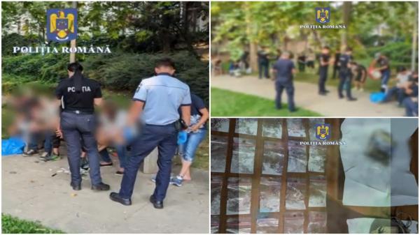 Bărbat prins cu droguri într-un parc din Sectorul 2: avea 32 de pliculețe suspecte. Alți 25 de tineri consumatori, duşi la poliţie