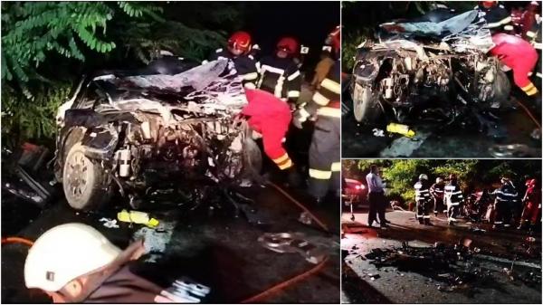 Accident tragic în Vâlcea. Trei adulţi şi un copil au murit, după un impact puternic dintre o maşină, un microbuz şi un camion