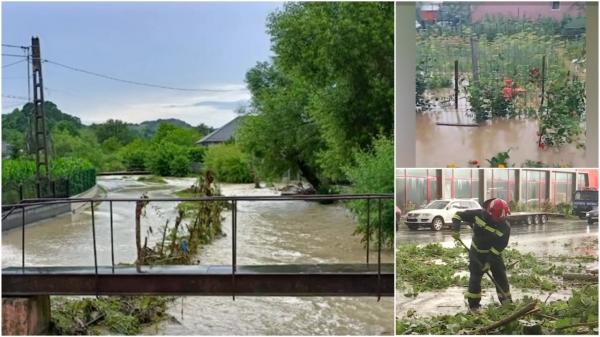 Zeci de gospodării, distruse de inundaţii şi vijelii. Localnicii au privit înlăcrimaţi cum agonisirile de o viaţă dispar în câteva minute