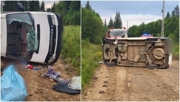 Moarte cumplită pe un drum din Suceava. Un bărbat a sfârșit strivit sub fiare, după ce s-a răsturnat cu duba
